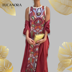 Maruta Fabrizi™ Damska sukienka maxi bez rękawów z dekoltem halter