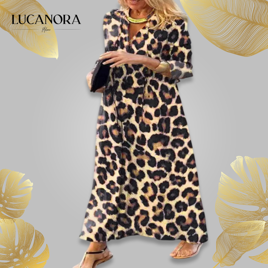 Marzia Baglio™ Modna sukienka w panterkę