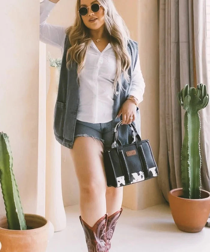 Miriam Cenci™ Torba na ramię ze wzorem w krowie łatki