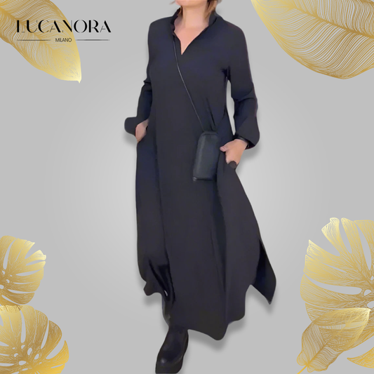 Mirta Saccoccio™ Elegancka długa sukienka
