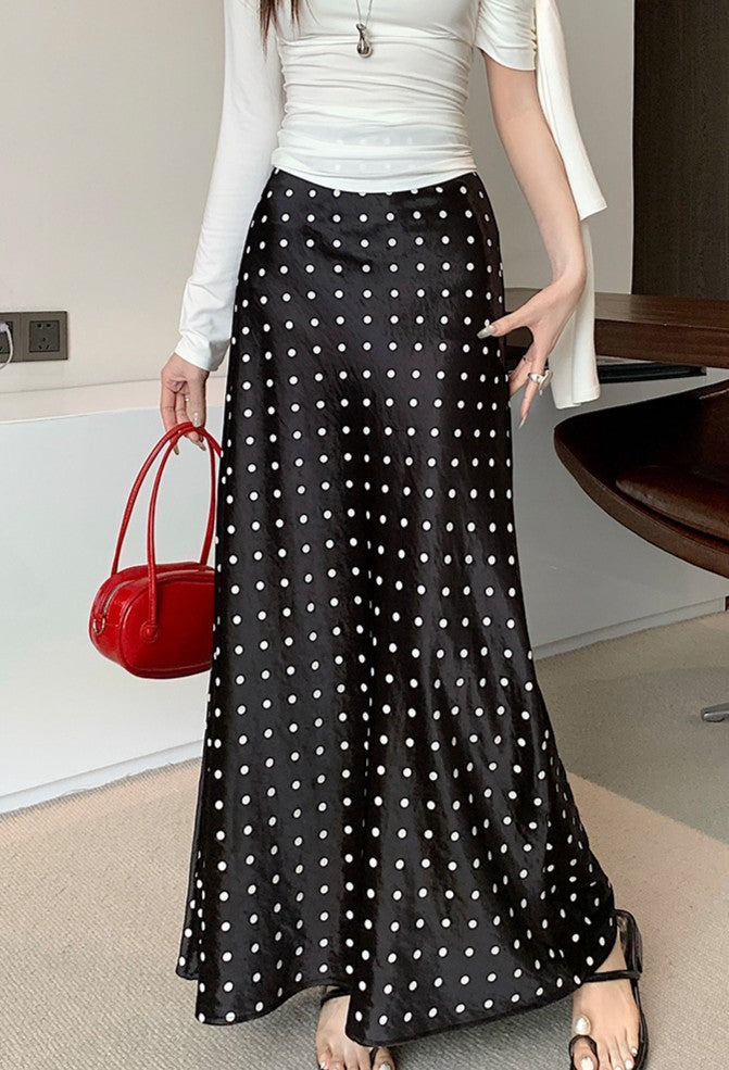 Nives Zangara™ Satynowa spódnica w kropki