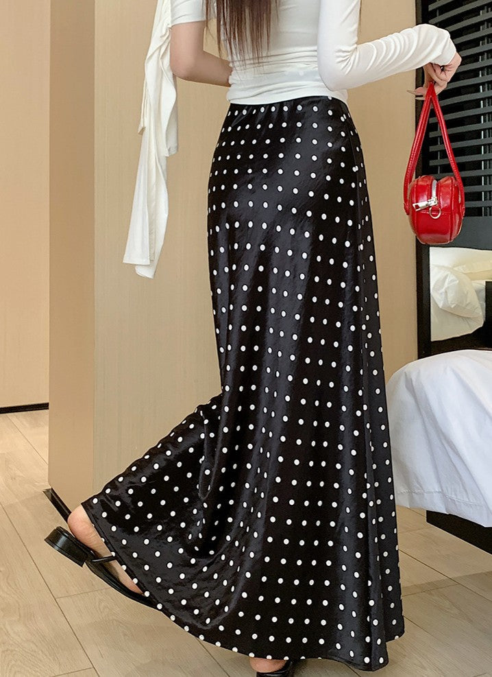 Nives Zangara™ Satynowa spódnica w kropki