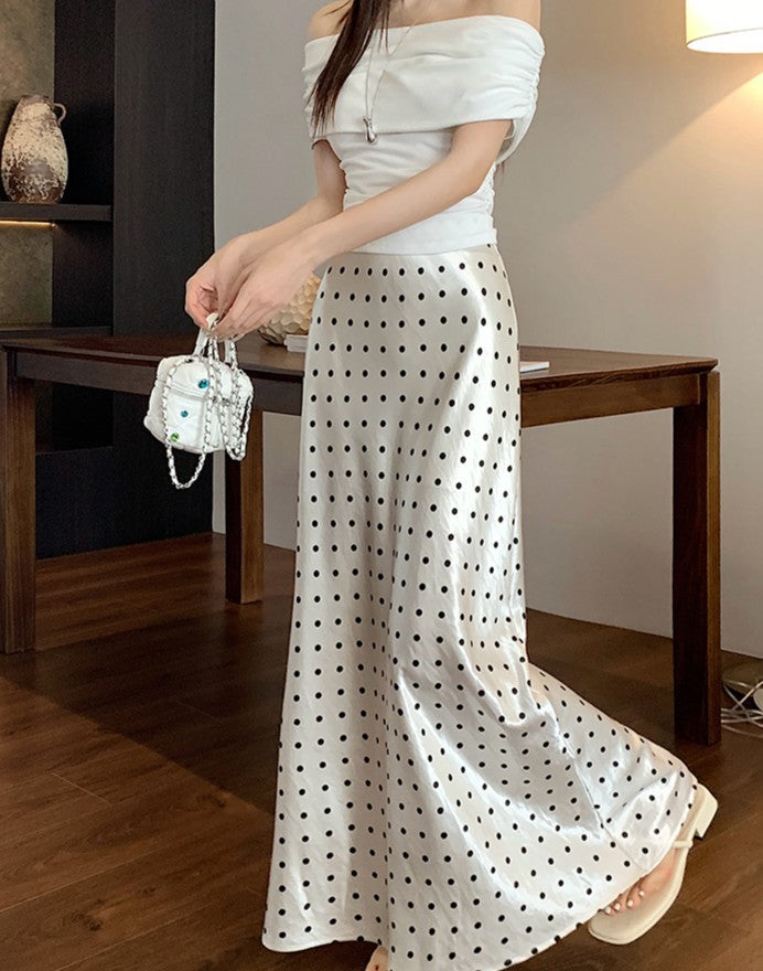 Nives Zangara™ Satynowa spódnica w kropki