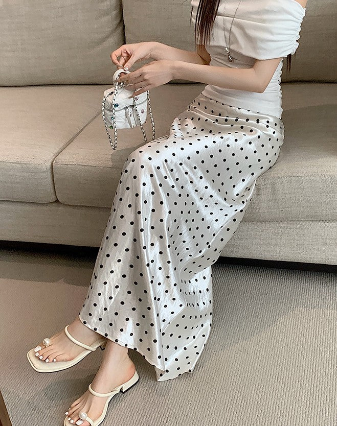 Nives Zangara™ Satynowa spódnica w kropki