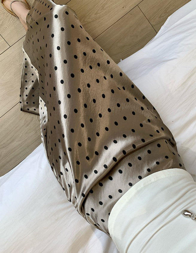 Nives Zangara™ Satynowa spódnica w kropki