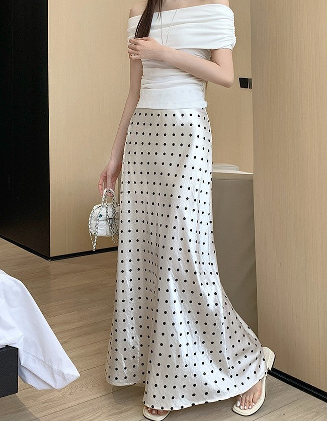 Nives Zangara™ Satynowa spódnica w kropki