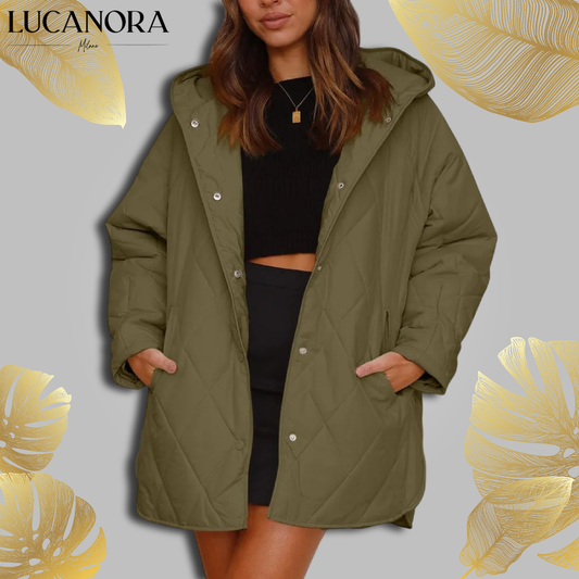 Novella Luongo™ Modna zimowa pikowana kurtka