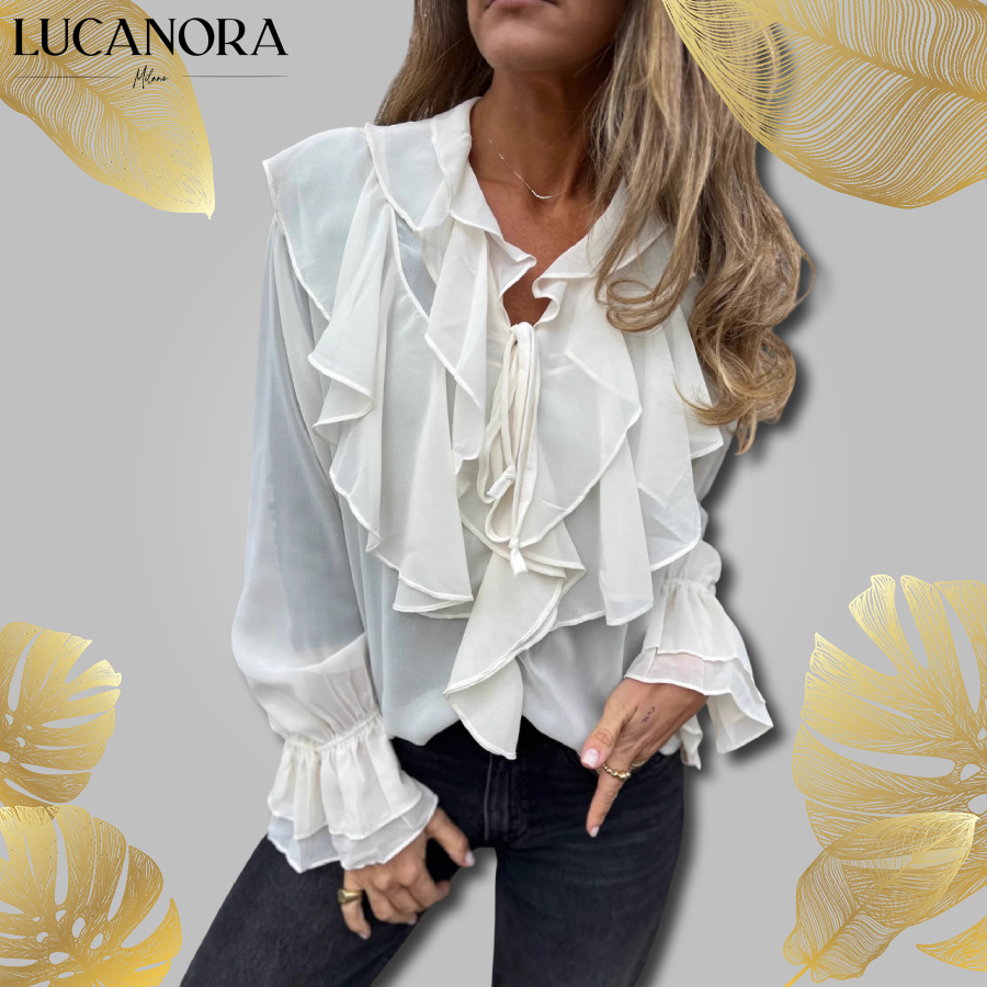 Ottilia Renzo™ Elegancka bluzka z falbanką