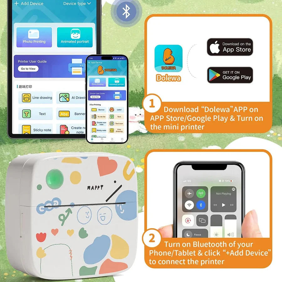 PrintMate™ Przenośna mini drukarka