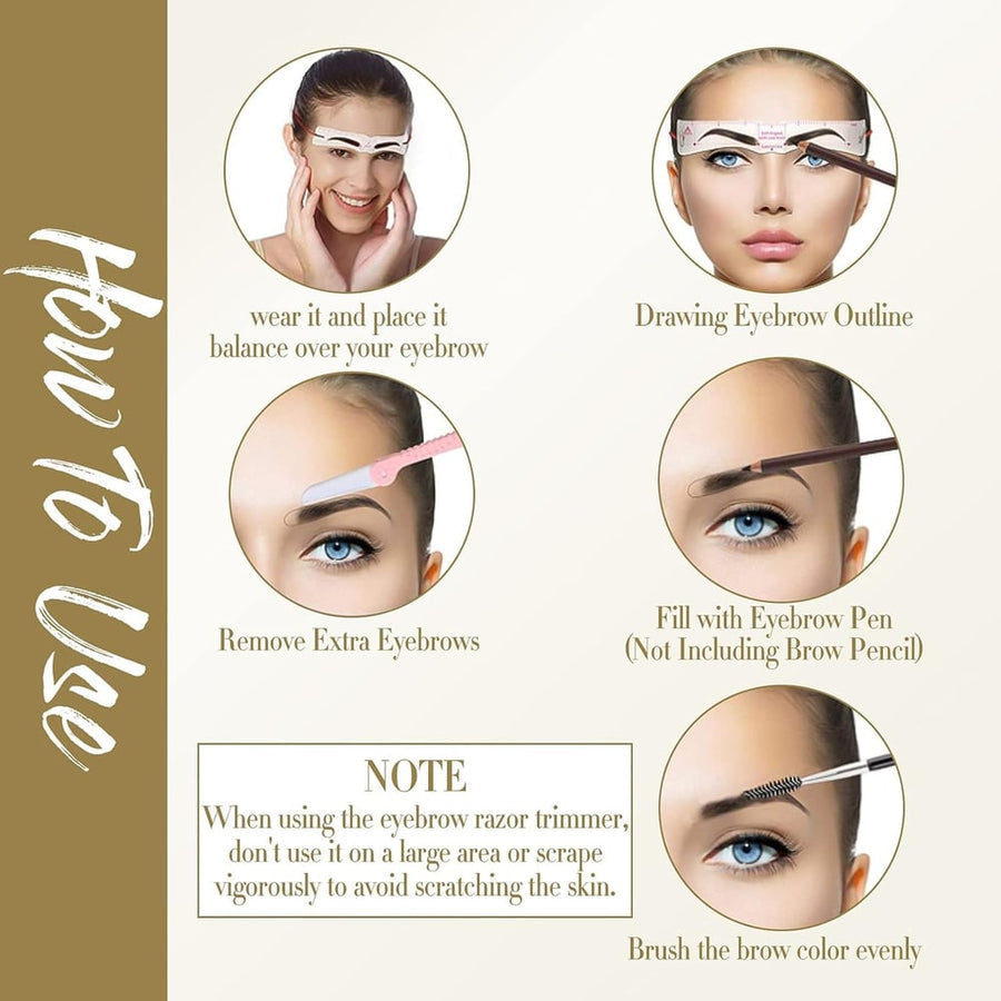 ProArch™ Wielorazowe szablony do brwi z gumką