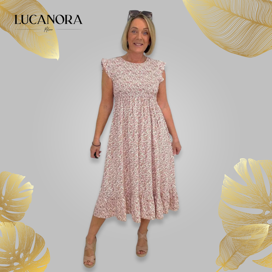 Rosa Fucci™ Elegancka sukienka z kwiatowym wzorem