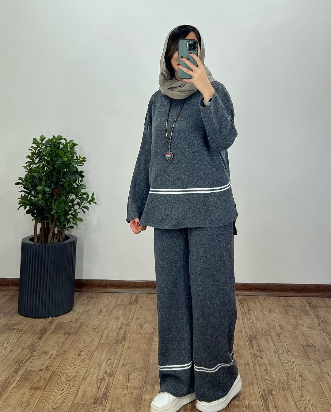 Rosalba Messano™ Elegancki jesienny komplet damski z półgolfem