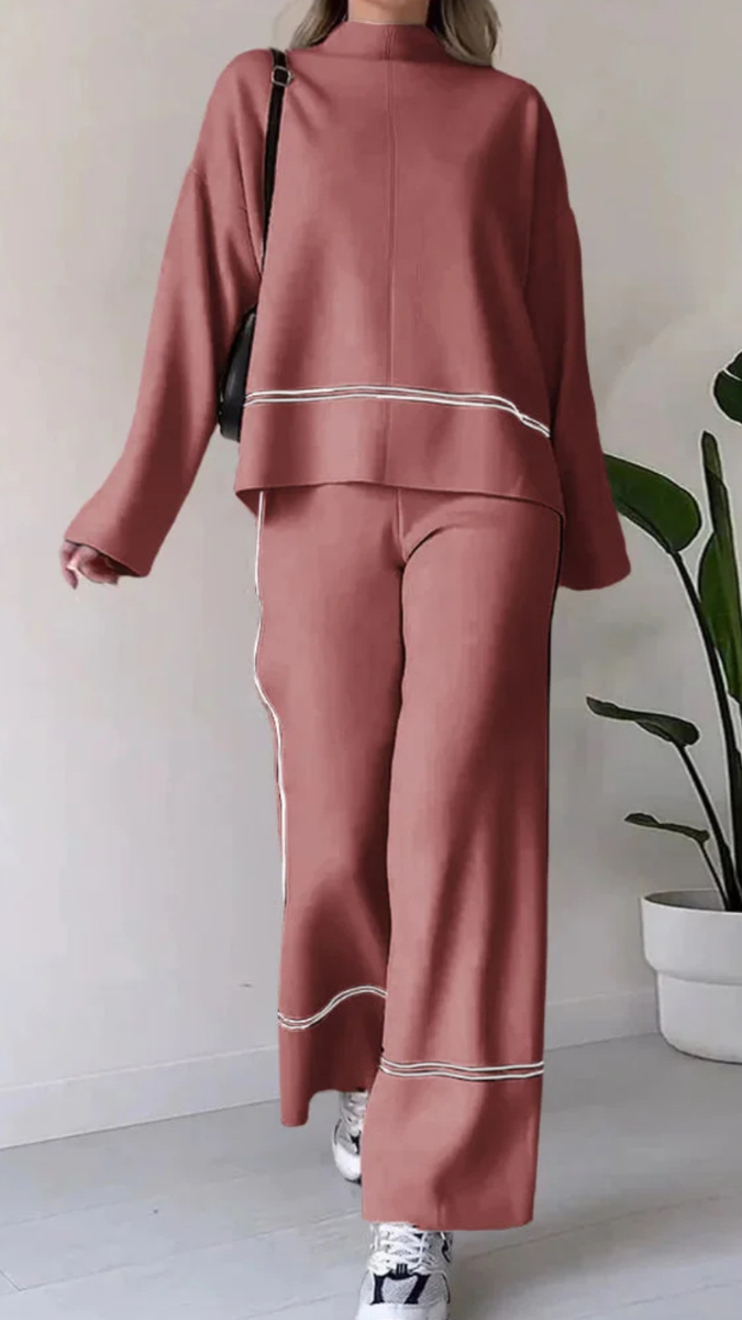 Rosalba Messano™ Elegancki jesienny komplet damski z półgolfem