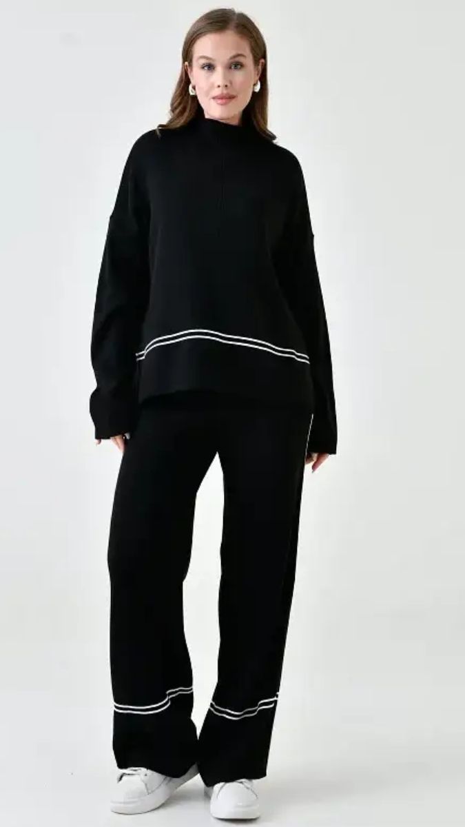 Rosalba Messano™ Elegancki jesienny komplet damski z półgolfem