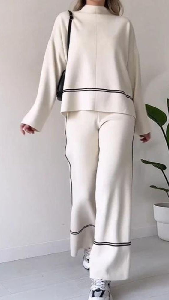 Rosalba Messano™ Elegancki jesienny komplet damski z półgolfem