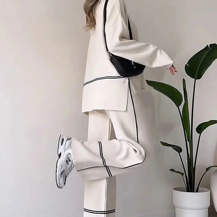 Rosalba Messano™ Elegancki jesienny komplet damski z półgolfem