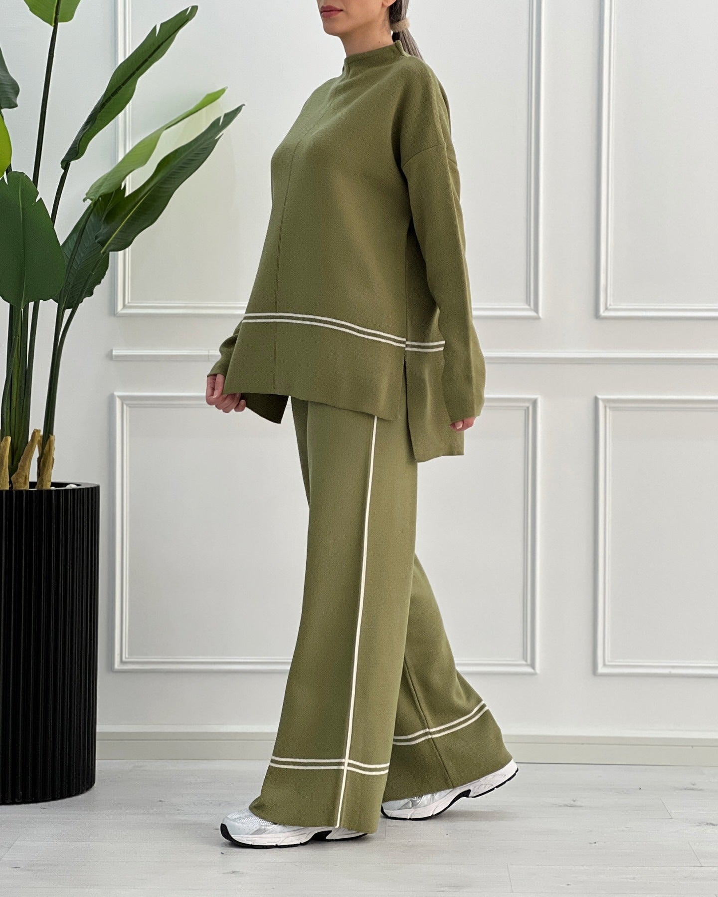 Rosalba Messano™ Elegancki jesienny komplet damski z półgolfem