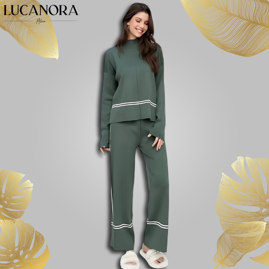 Rosalba Messano™ Elegancki jesienny komplet damski z półgolfem