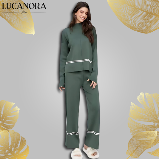 Rosalba Messano™ Elegancki jesienny komplet damski z półgolfem