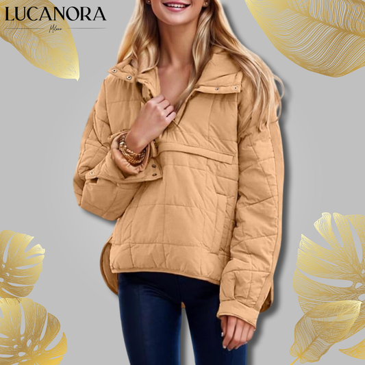 Serafina Raimo™ Damska kurtka pikowana z kapturem oversize