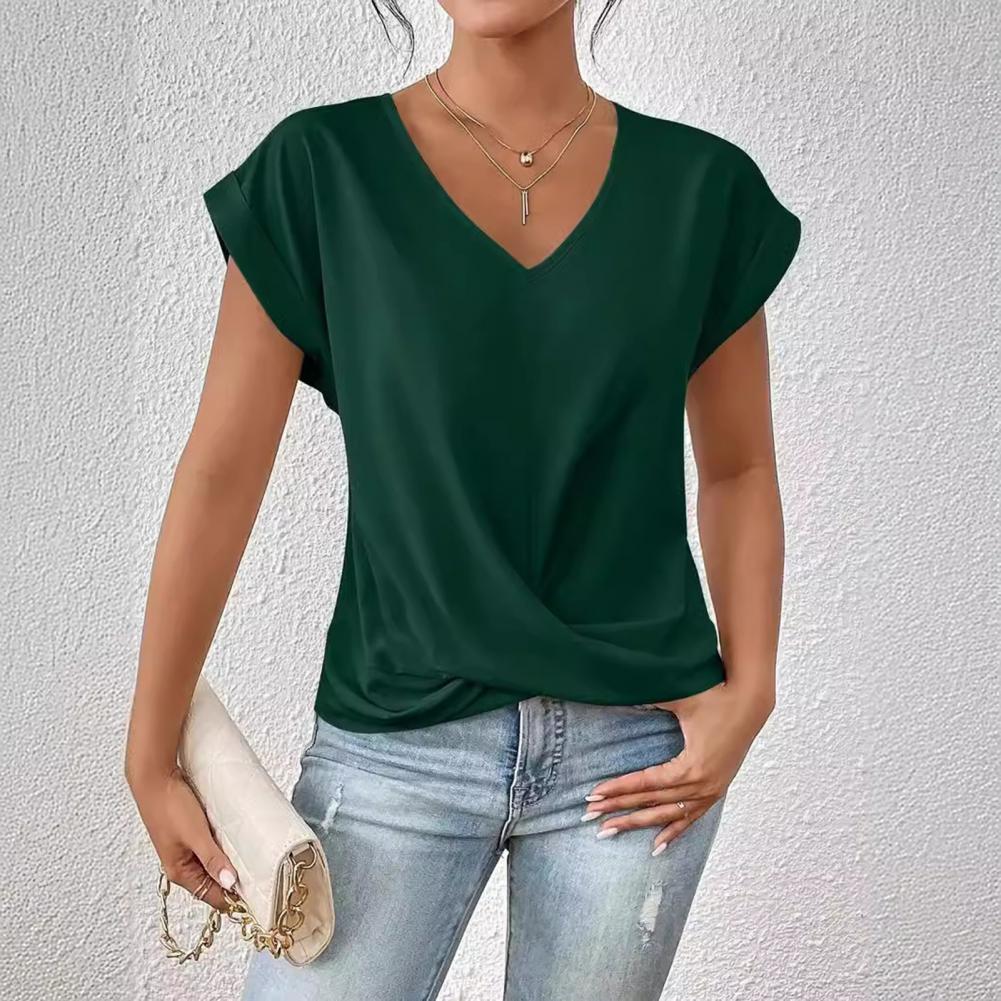 Tabita Varallo™ Oddychająca koszulka z modnym twist front