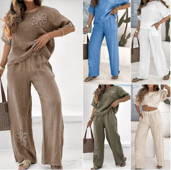 Taziana Petta™ Wygodny i modny komplet top i spodnie