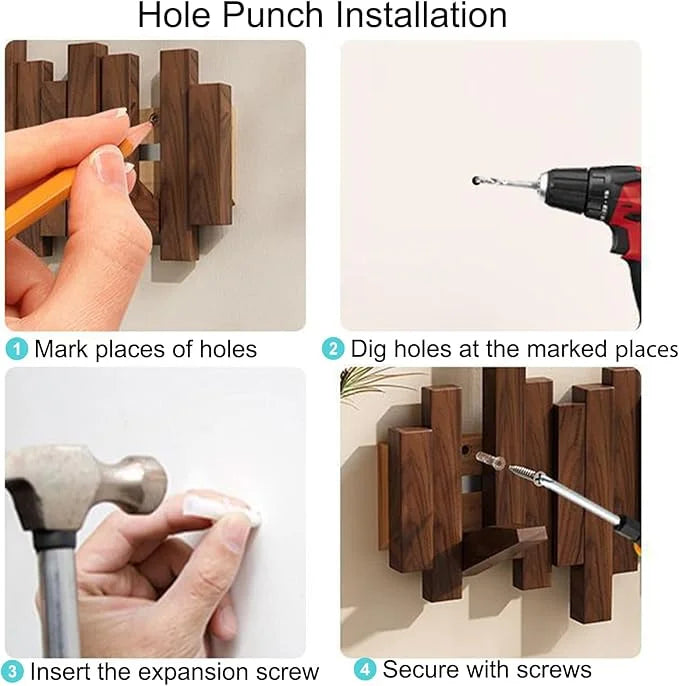 TimberHook™ Wieszak ścienny z drewna