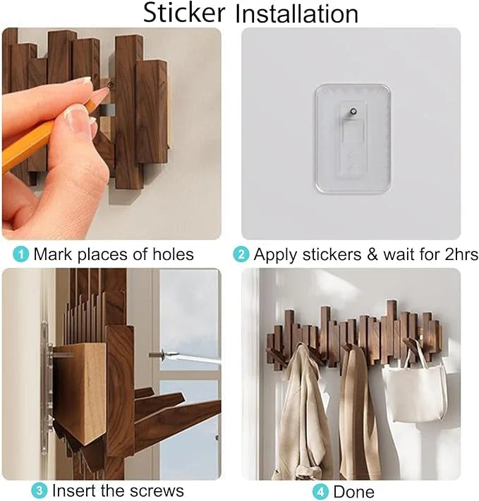 TimberHook™ Wieszak ścienny z drewna