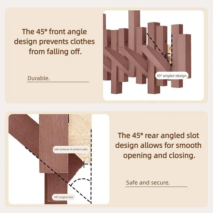 TimberHook™ Wieszak ścienny z drewna