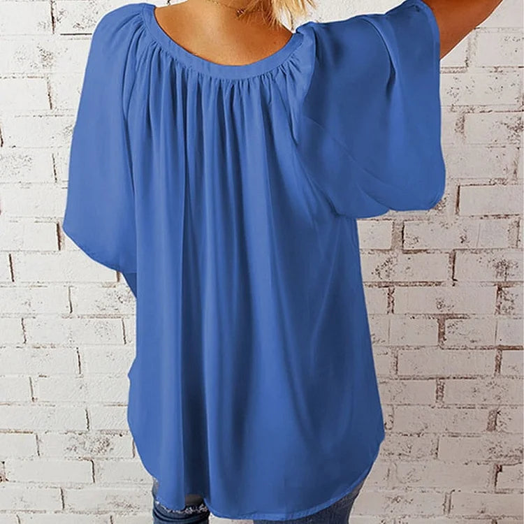 Vanessa Capelli™ Damski top letni z rękawami typu nietoperz