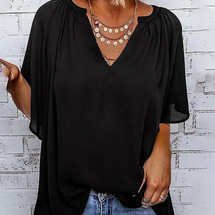 Vanessa Capelli™ Damski top letni z rękawami typu nietoperz