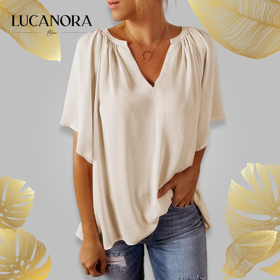 Vanessa Capelli™ Damski top letni z rękawami typu nietoperz