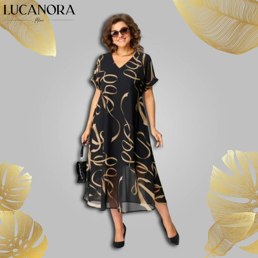 Viola Andriano™ Elegancka sukienka midi o luźnym kroju