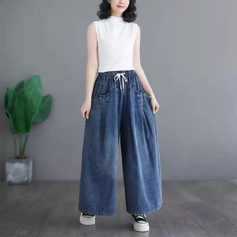 Zarina Zollo™ Dżinsy Vintage z szerokimi nogawkami