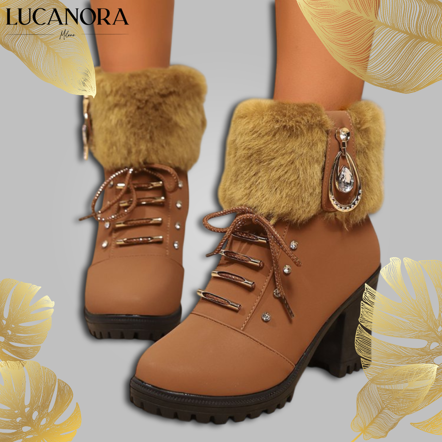 Zarina Riviello™ Eleganckie zimowe buty ze sztucznym futrem