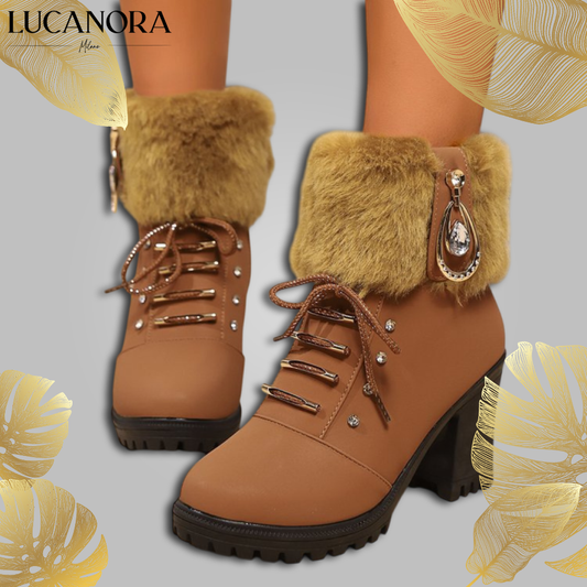 Zarina Riviello™ Eleganckie zimowe buty ze sztucznym futrem