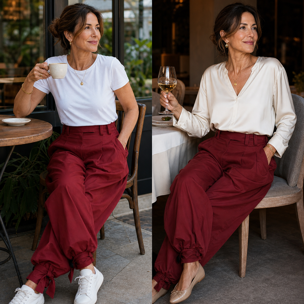 Agata Savorani™ Plisowane spodnie z szeroką nogawką dla beztroski stylizacji