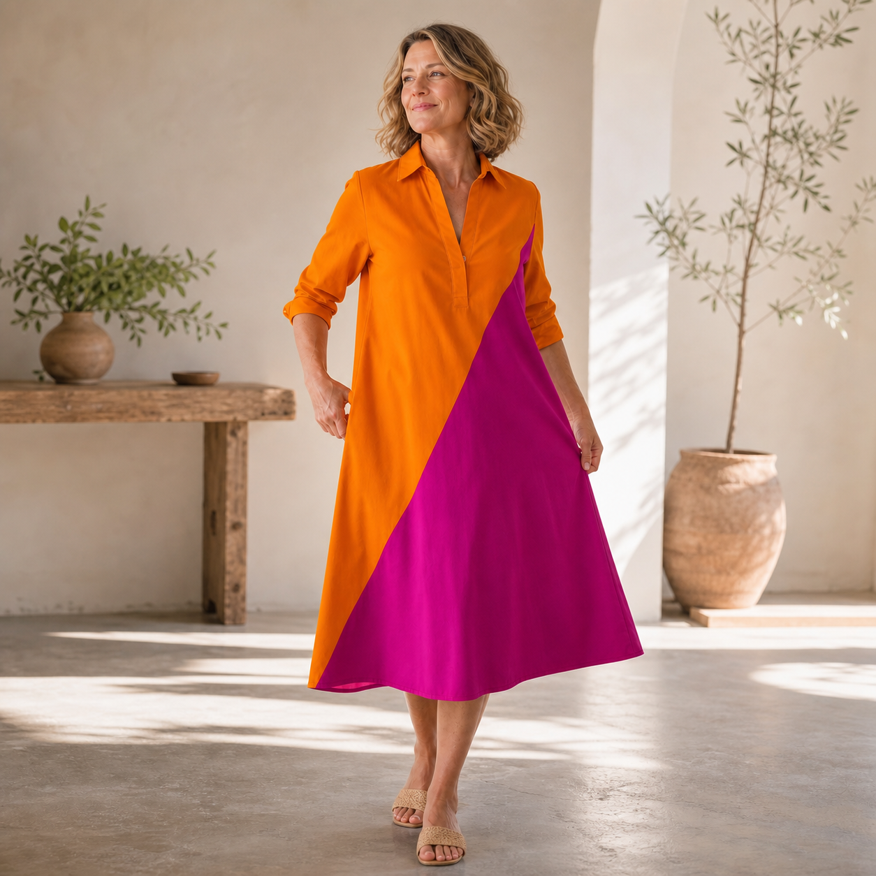 Agnese Lambruschini™ Elegancka sukienka midi dla bezwysiłkowego stylu