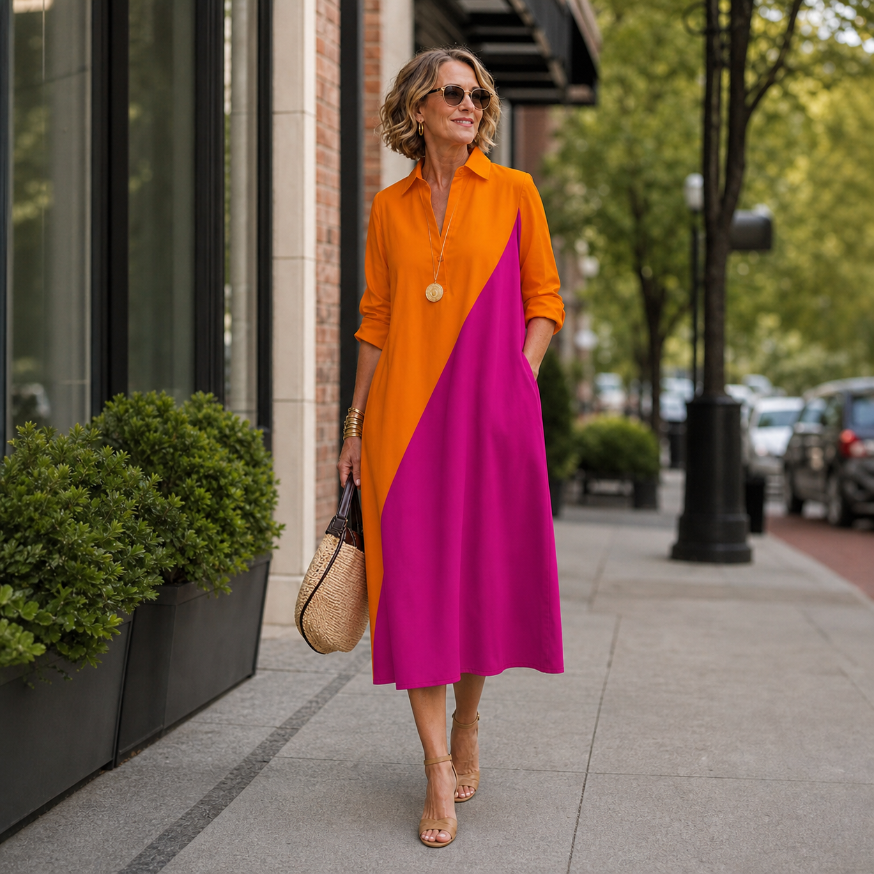 Agnese Lambruschini™ Elegancka sukienka midi dla bezwysiłkowego stylu
