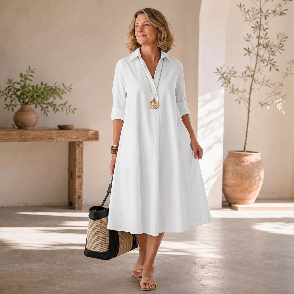 Agnese Lambruschini™ Elegancka sukienka midi dla bezwysiłkowego stylu