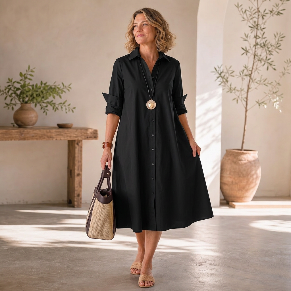 Agnese Lambruschini™ Elegancka sukienka midi dla bezwysiłkowego stylu