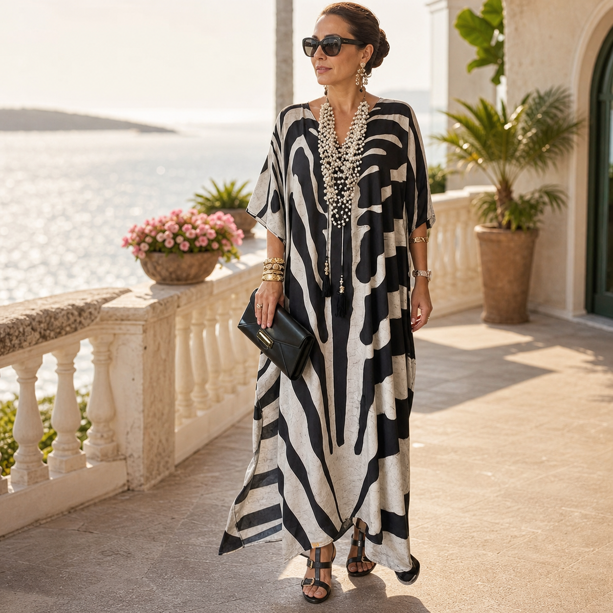 Amelia Leoncini™ Zwiewna sukienka kaftan na lato