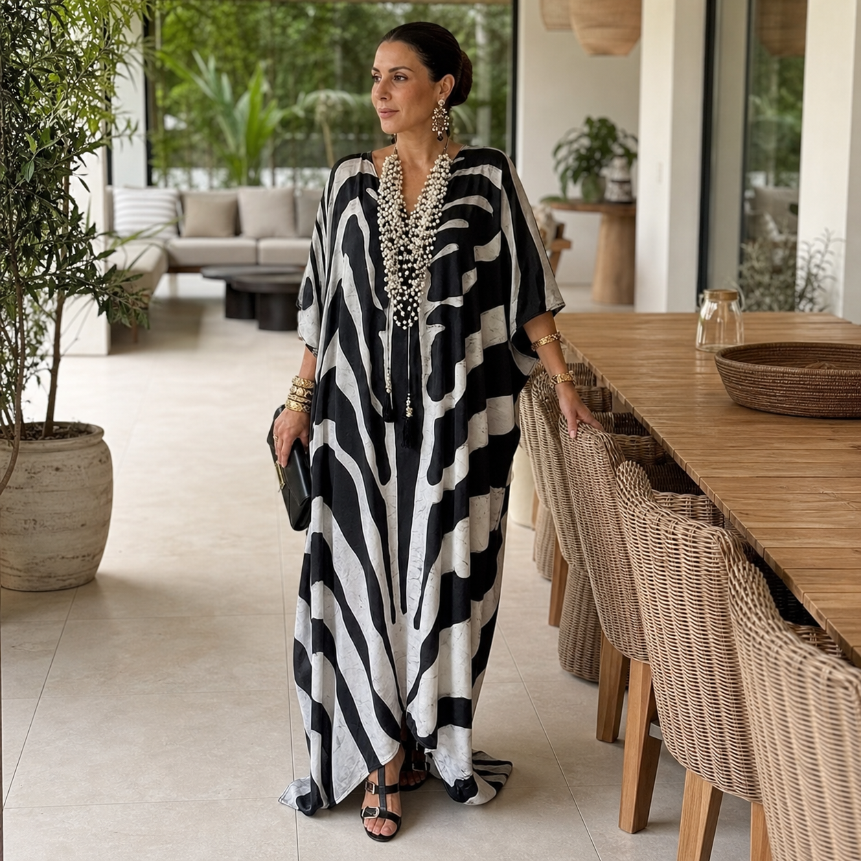 Amelia Leoncini™ Zwiewna sukienka kaftan na lato