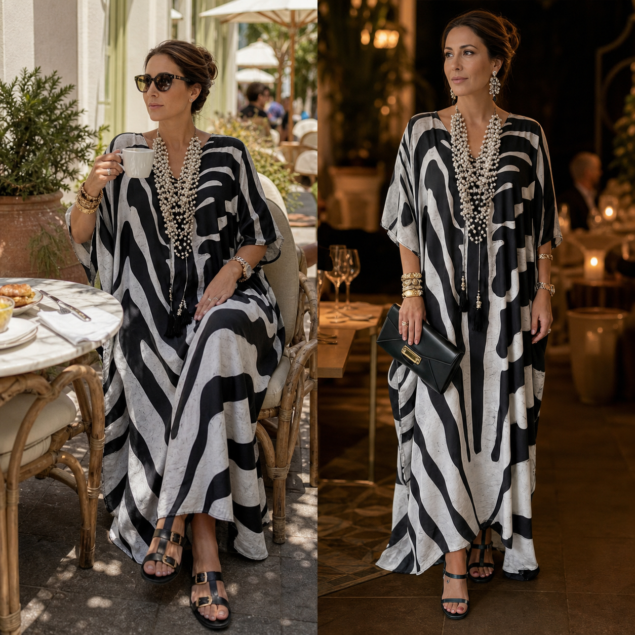 Amelia Leoncini™ Zwiewna sukienka kaftan na lato