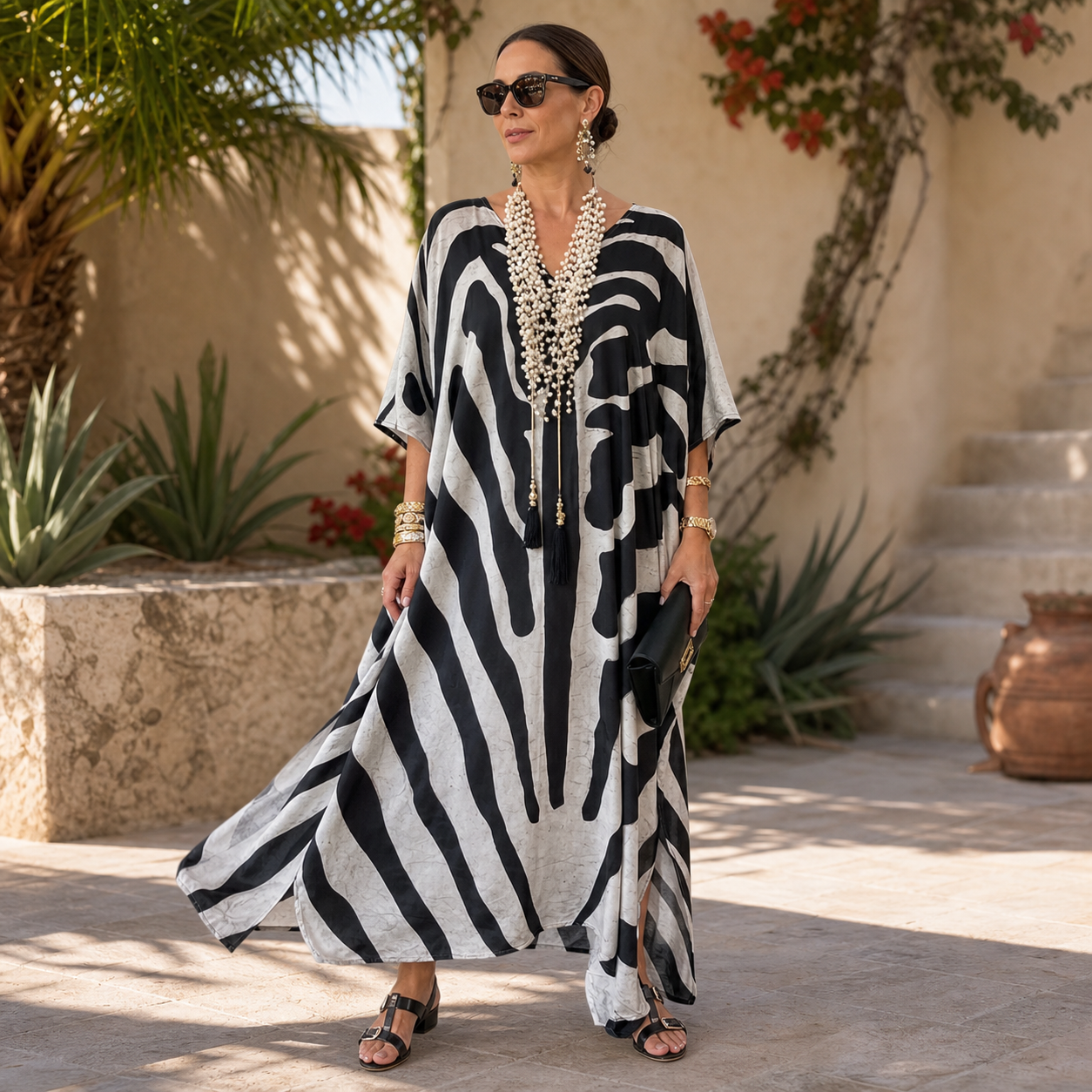 Amelia Leoncini™ Zwiewna sukienka kaftan na lato