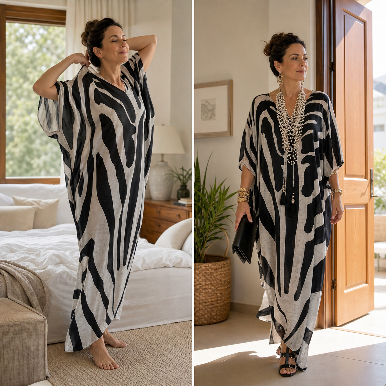 Amelia Leoncini™ Zwiewna sukienka kaftan na lato