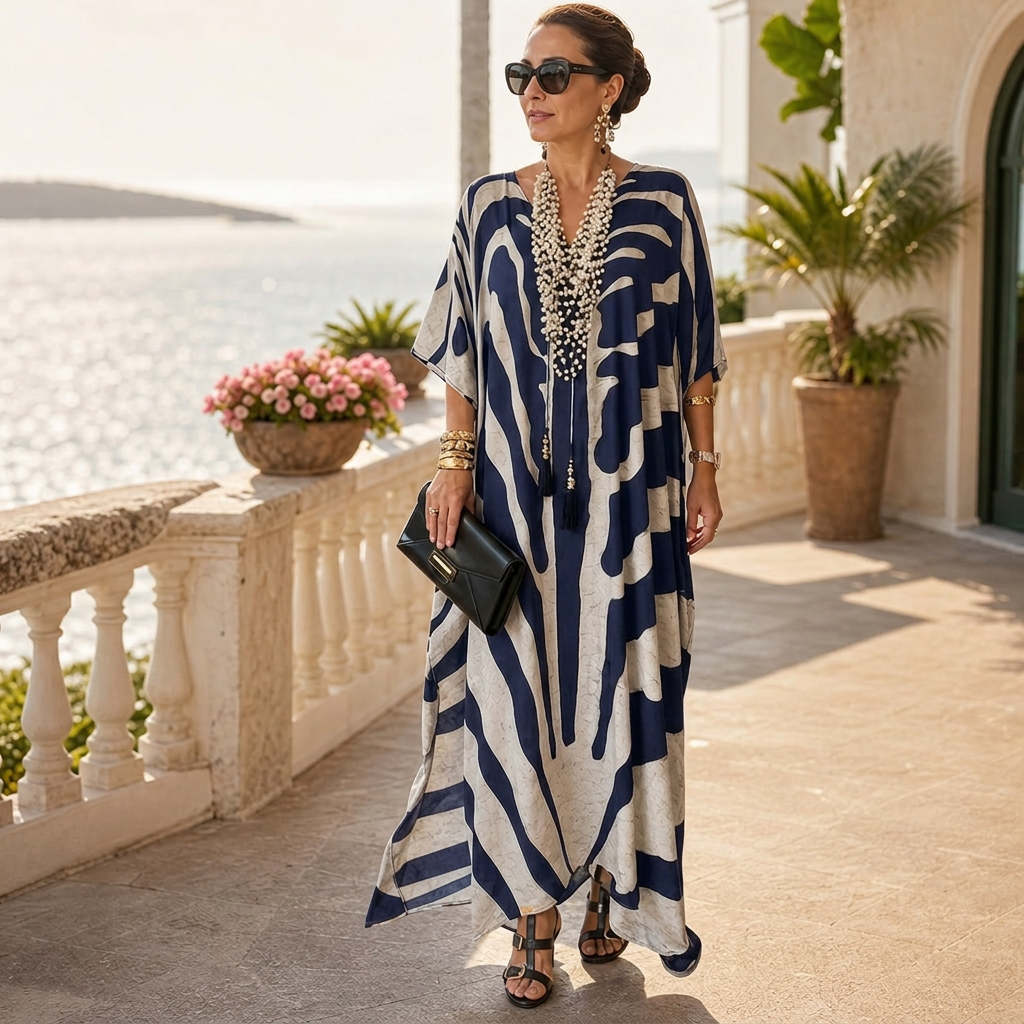 Amelia Leoncini™ Zwiewna sukienka kaftan na lato