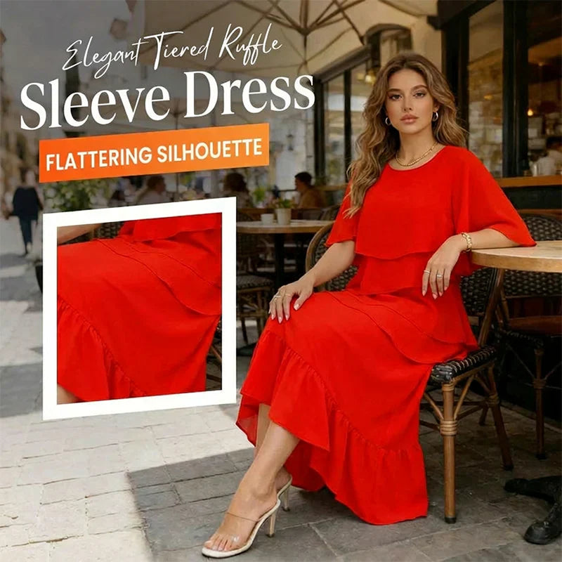 Barbara Muggia™ Sukienka z falbaniastymi rękawami dla bezwysiłkowej elegancji