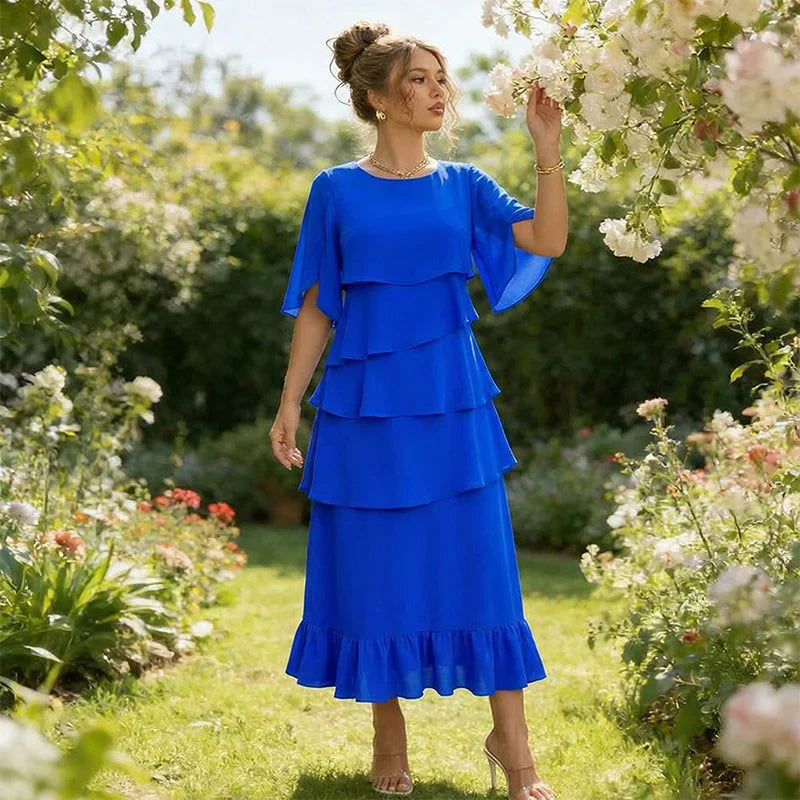Barbara Muggia™ Sukienka z falbaniastymi rękawami dla bezwysiłkowej elegancji