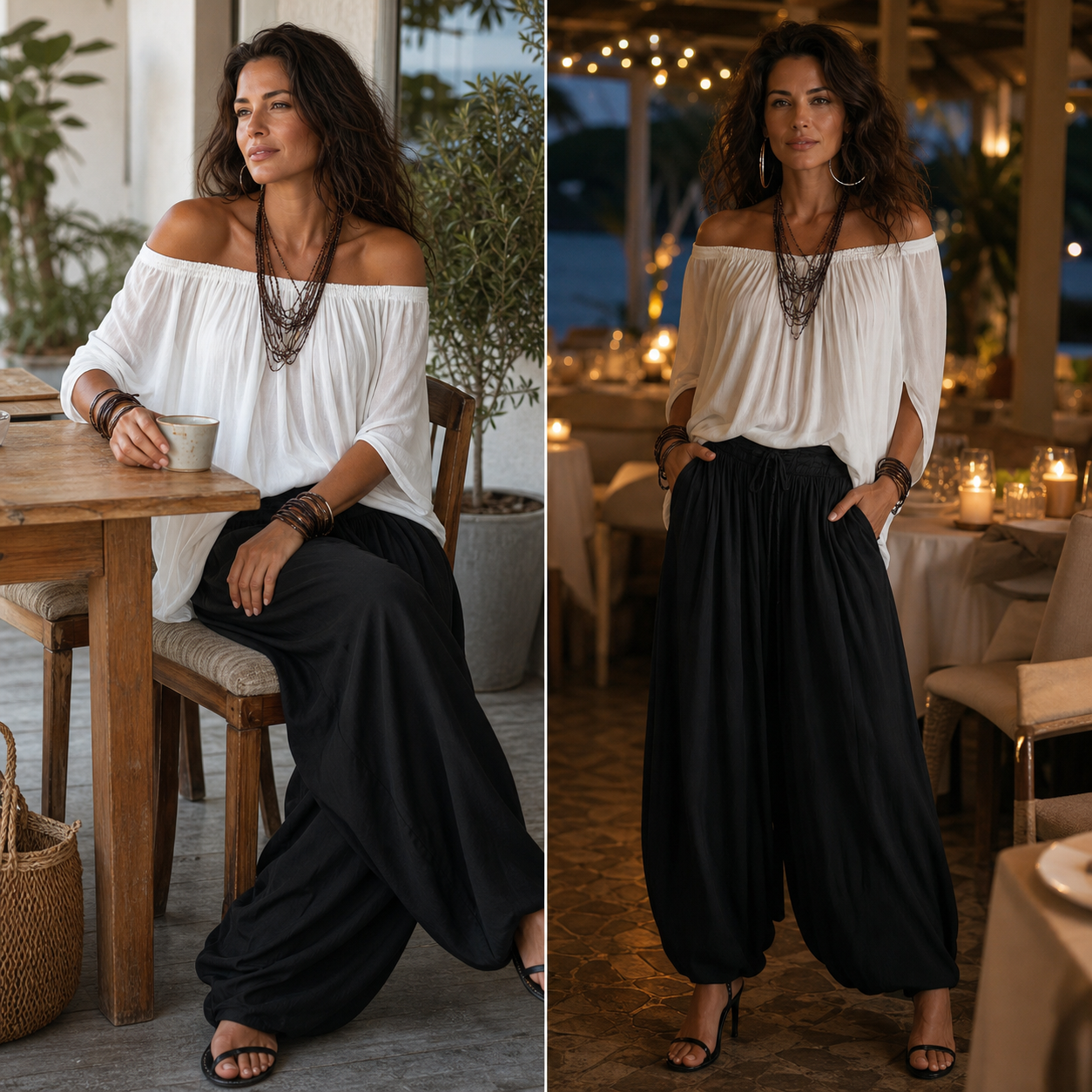 Camilla Ulivelli™ Zwiewny komplet z odkrytymi ramionami